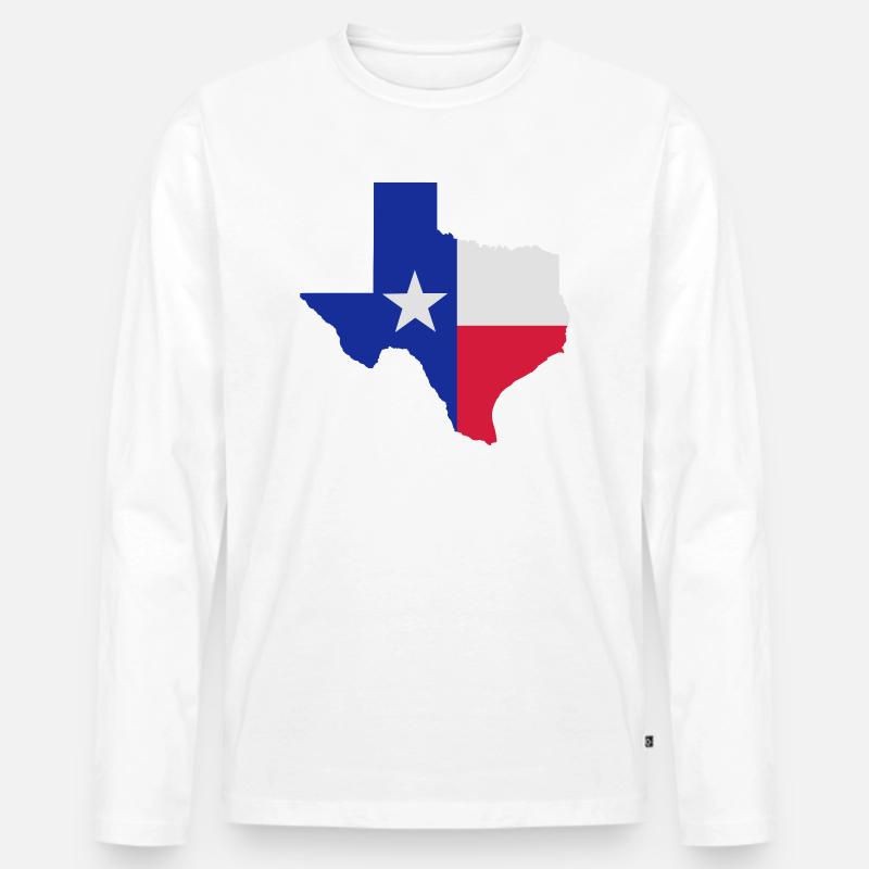 Texas - Männer Premium Bio Langarmshirt - Weiß