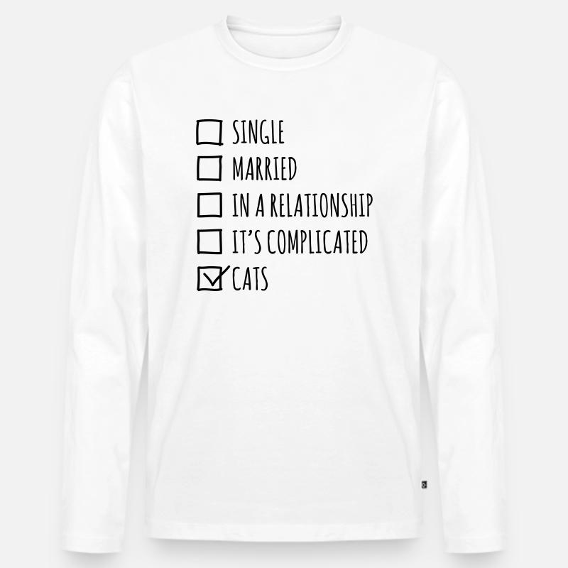 Single Married... Cats - Männer Premium Bio Langarmshirt - Weiß