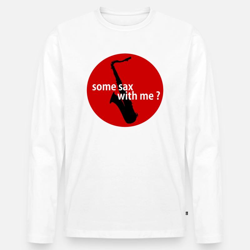 Some sax with me? - Männer Premium Bio Langarmshirt - Weiß