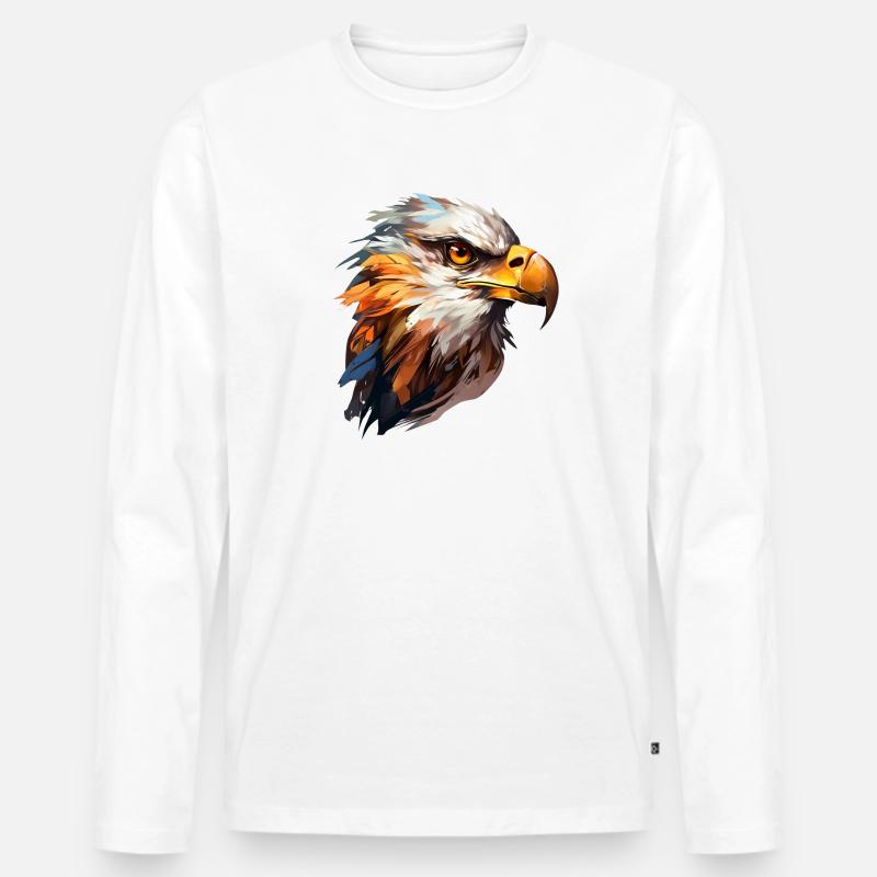 Greifvogel - Männer Premium Bio Langarmshirt - Weiß