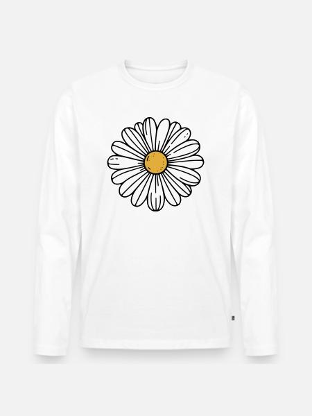 Daisy - Men's Premium Organic Long Sleeve Shirt - white