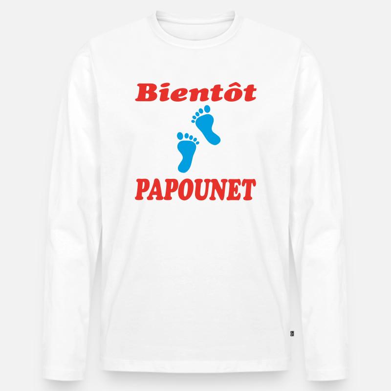 BALD DADDY - Männer Premium Bio Langarmshirt - Weiß