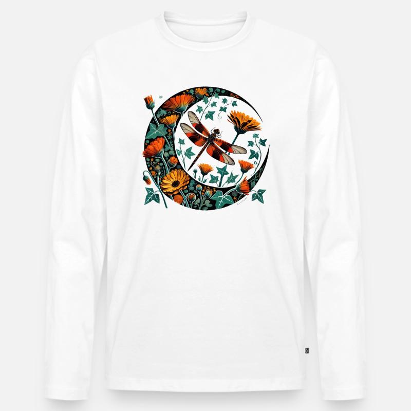 Libelle - Männer Premium Bio Langarmshirt - Weiß