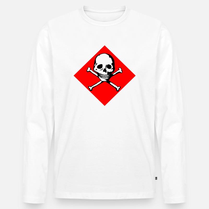Schädel und Knochen - Männer Premium Bio Langarmshirt - Weiß