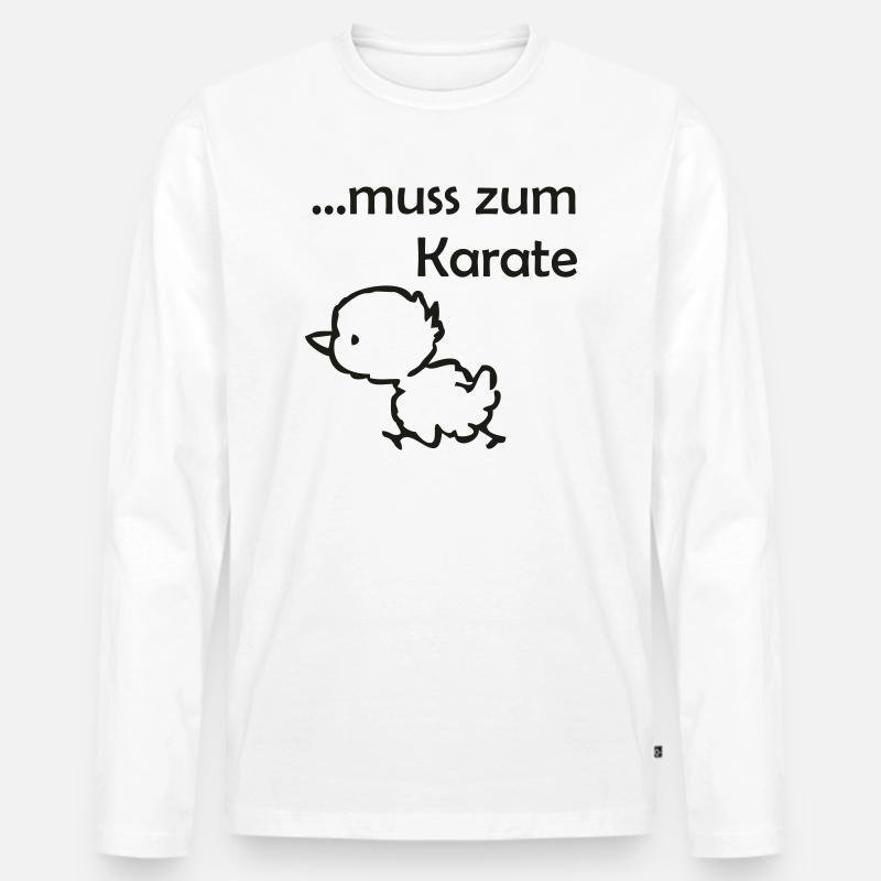 Karate - Männer Premium Bio Langarmshirt - Weiß