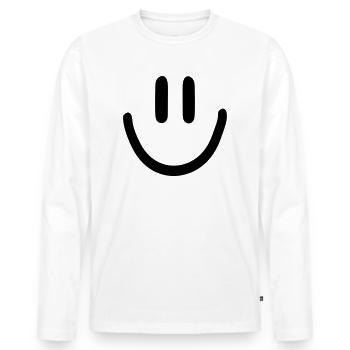 :) smiley smily - Männer Premium Bio Langarmshirt - Weiß - Vorne - Nico (187cm)