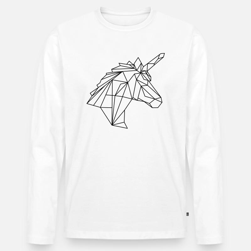 Licorne Graph - Männer Premium Bio Langarmshirt - Weiß