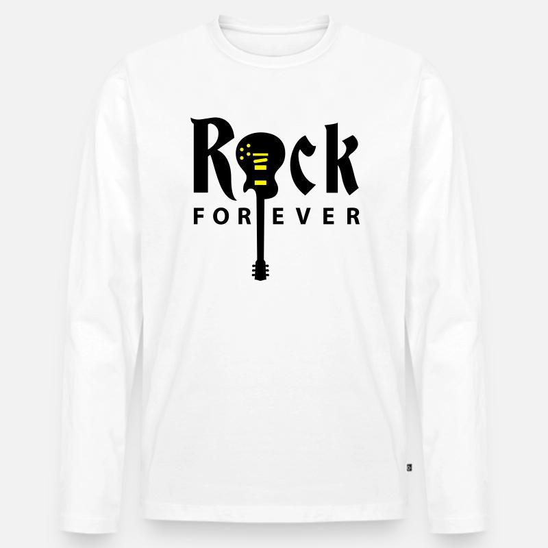 rock_gitarre_b_klein_01_2c - Männer Premium Bio Langarmshirt - Weiß