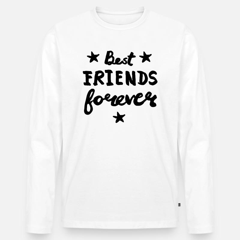 Best friends forever - Männer Premium Bio Langarmshirt - Weiß