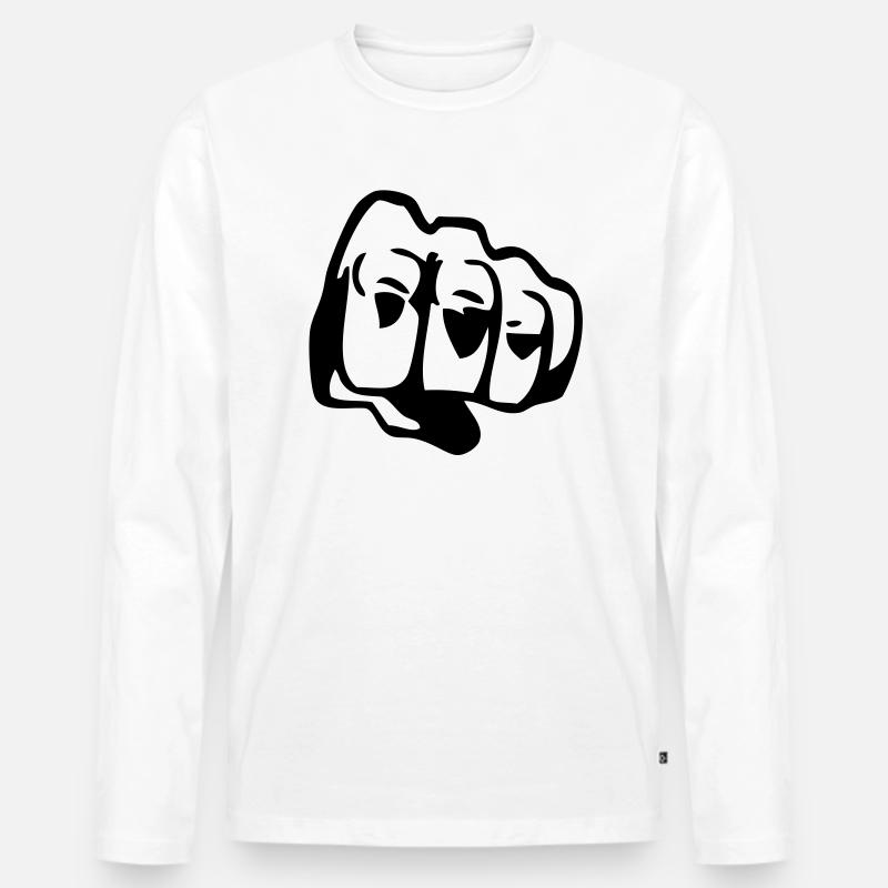 faust - Männer Premium Bio Langarmshirt - Weiß