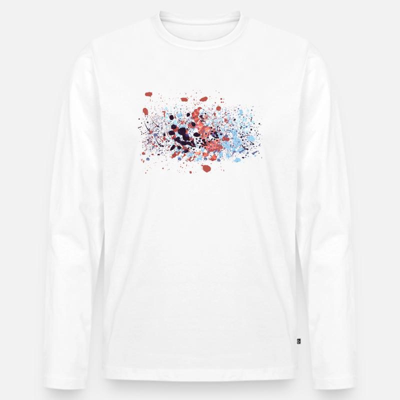 Farbspritzen Graffiti - Männer Premium Bio Langarmshirt - Weiß