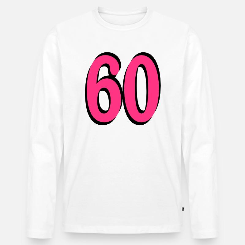 60 . Geburtstag - Männer Premium Bio Langarmshirt - Weiß