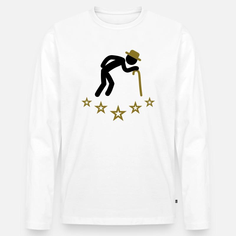 Old Man - Männer Premium Bio Langarmshirt - Weiß