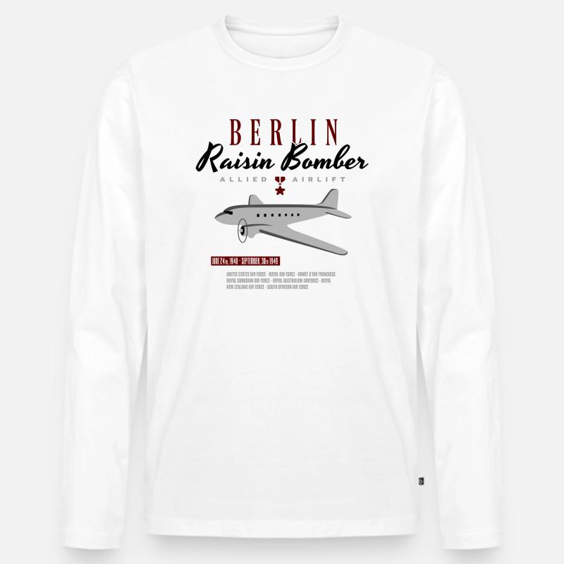Berliner Luftbrücke - Männer Premium Bio Langarmshirt - Weiß