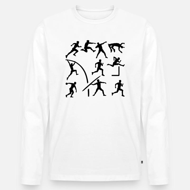 Zehnkampf - Männer Premium Bio Langarmshirt - Weiß