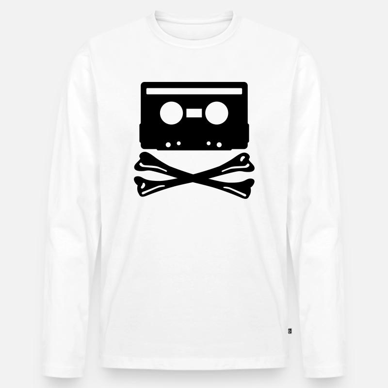 cassette tape - Männer Premium Bio Langarmshirt - Weiß