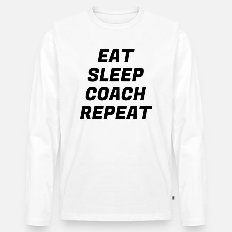 Coach / Coaching / Trainer / Sport - Männer Premium Bio Langarmshirt - Weiß