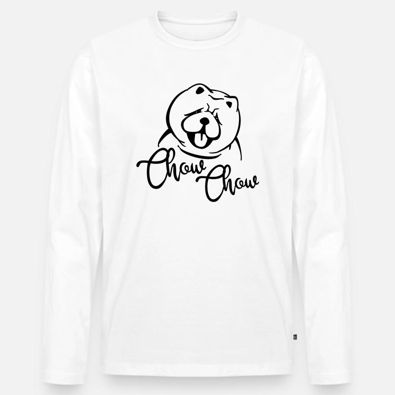 Chow-Chow - Männer Premium Bio Langarmshirt - Weiß