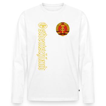 Allemagne de l’Est - T-shirt manches longues Premium bio Homme - blanc - Devant - Nico (187cm)