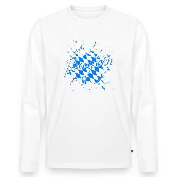 Bayern - Männer Premium Bio Langarmshirt - Weiß - Vorne - Nico (187cm)