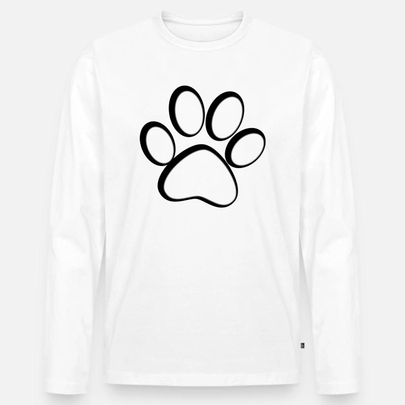 Katzenpfötchen - Männer Premium Bio Langarmshirt - Weiß