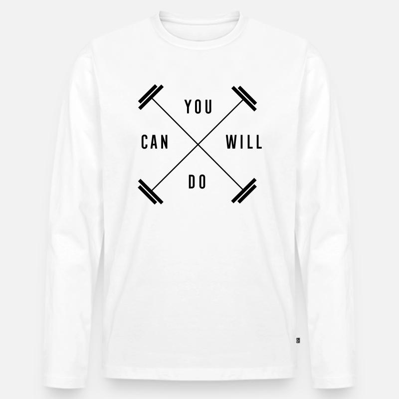 you can will do - Männer Premium Bio Langarmshirt - Weiß