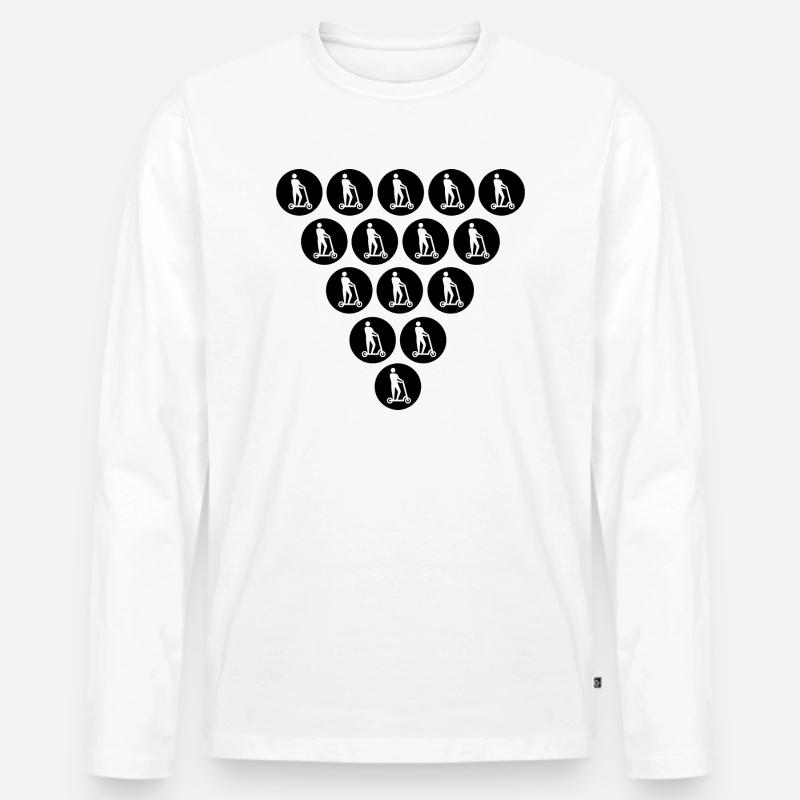 E-Scooter E-Roller Scooter - Männer Premium Bio Langarmshirt - Weiß