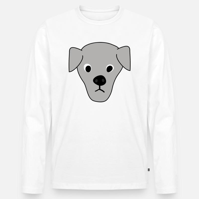 Welpe Hund 6 - Männer Premium Bio Langarmshirt - Weiß