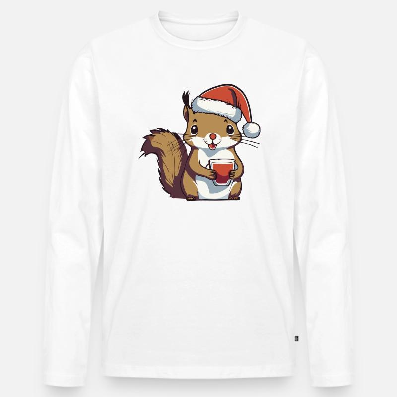Glühhörnchen 1 - Männer Premium Bio Langarmshirt - Weiß
