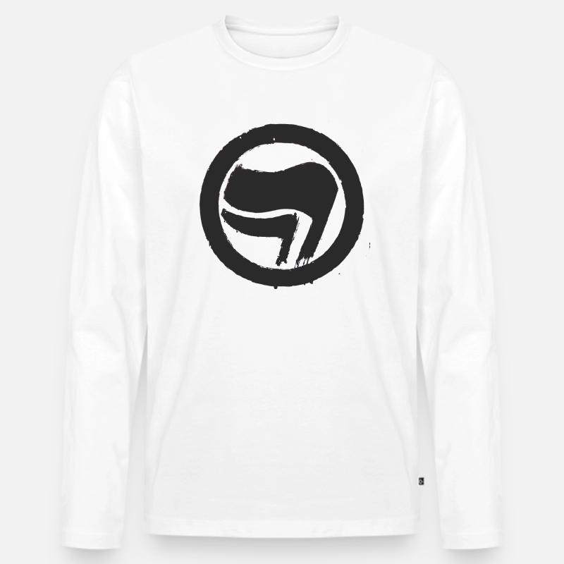 Kunst Protest Antifa - Männer Premium Bio Langarmshirt - Weiß