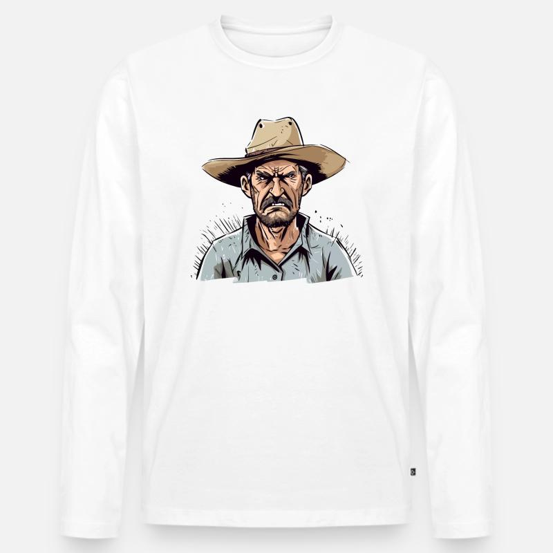 Wütender Bauer Nr. 1 - Männer Premium Bio Langarmshirt - Weiß