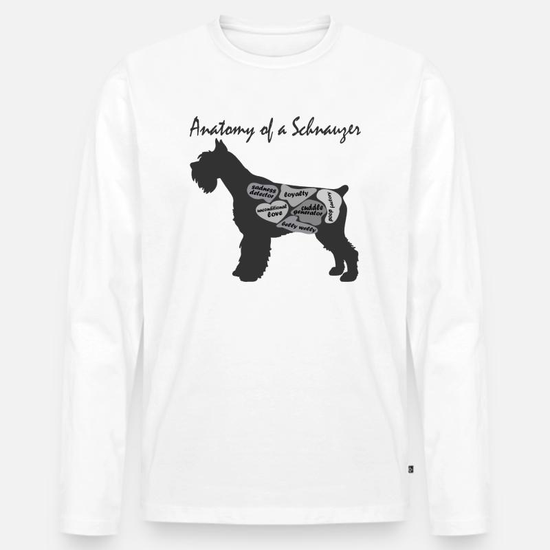 SCNAUZER Anatomie - Männer Premium Bio Langarmshirt - Weiß