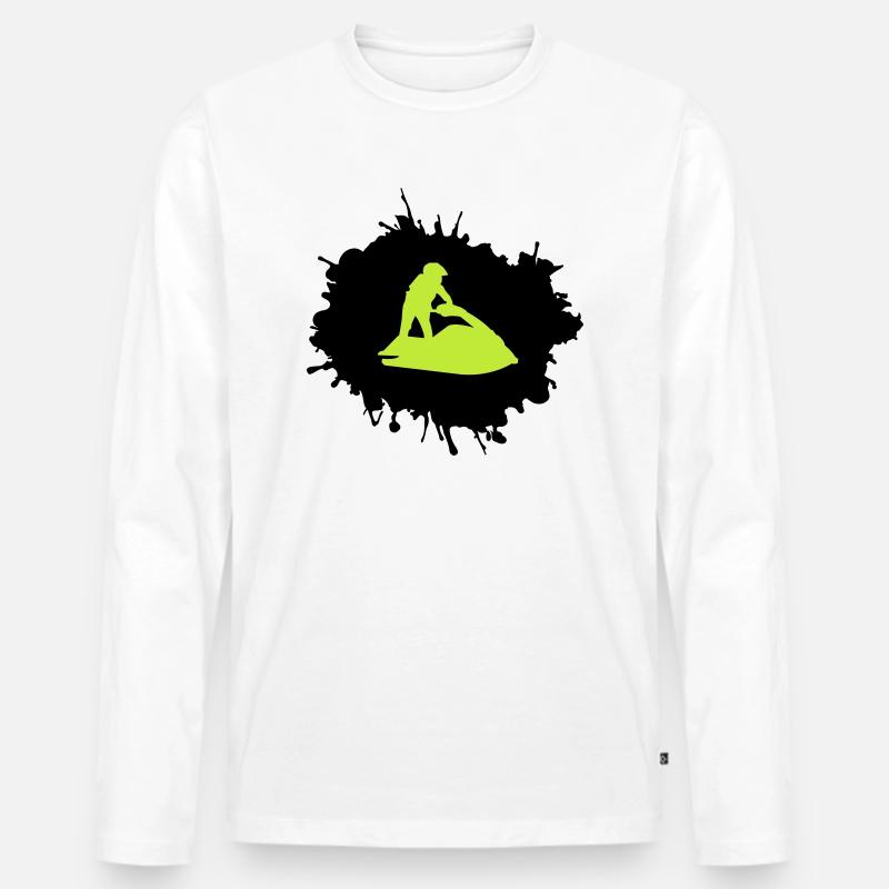 jet ski klecks - Männer Premium Bio Langarmshirt - Weiß
