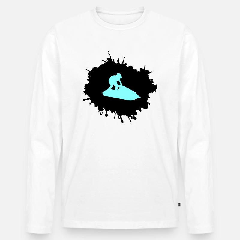 jet ski klecks - Männer Premium Bio Langarmshirt - Weiß