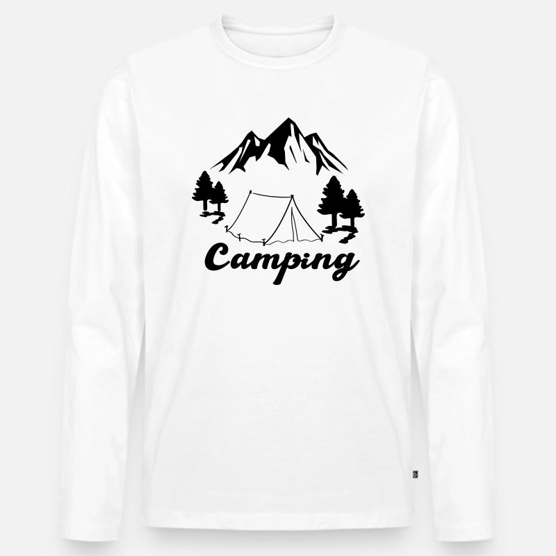 camping - Männer Premium Bio Langarmshirt - Weiß