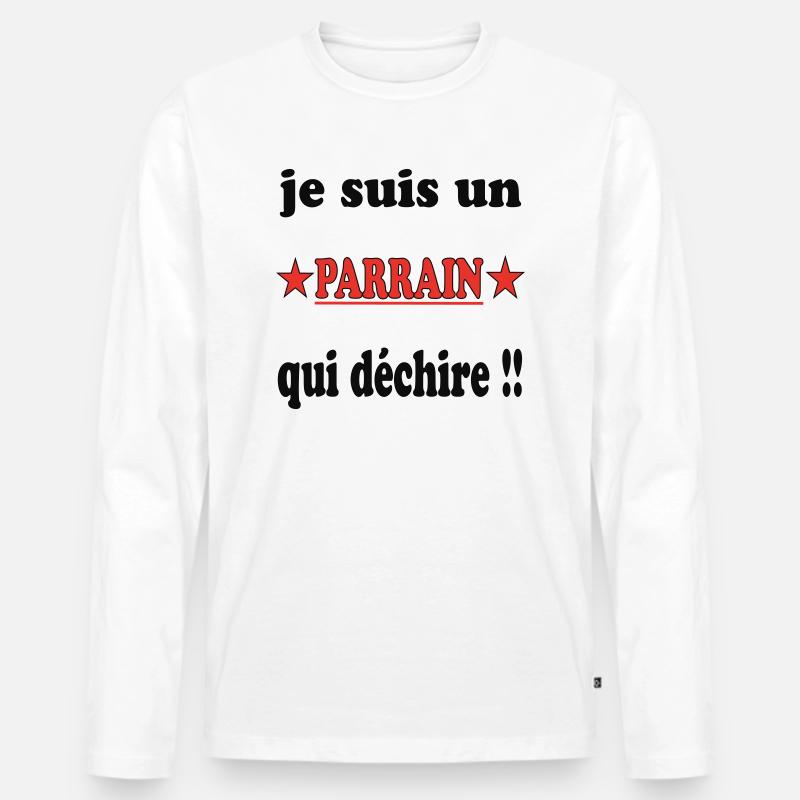 PATE - Männer Premium Bio Langarmshirt - Weiß