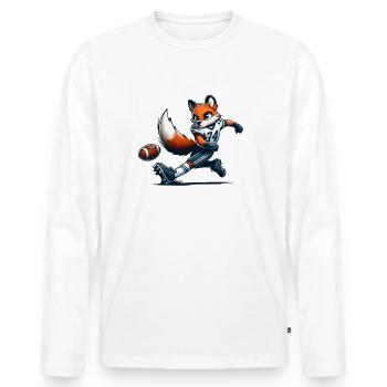 fuchs football - Männer Premium Bio Langarmshirt - Weiß - Vorne - Nico (187cm)