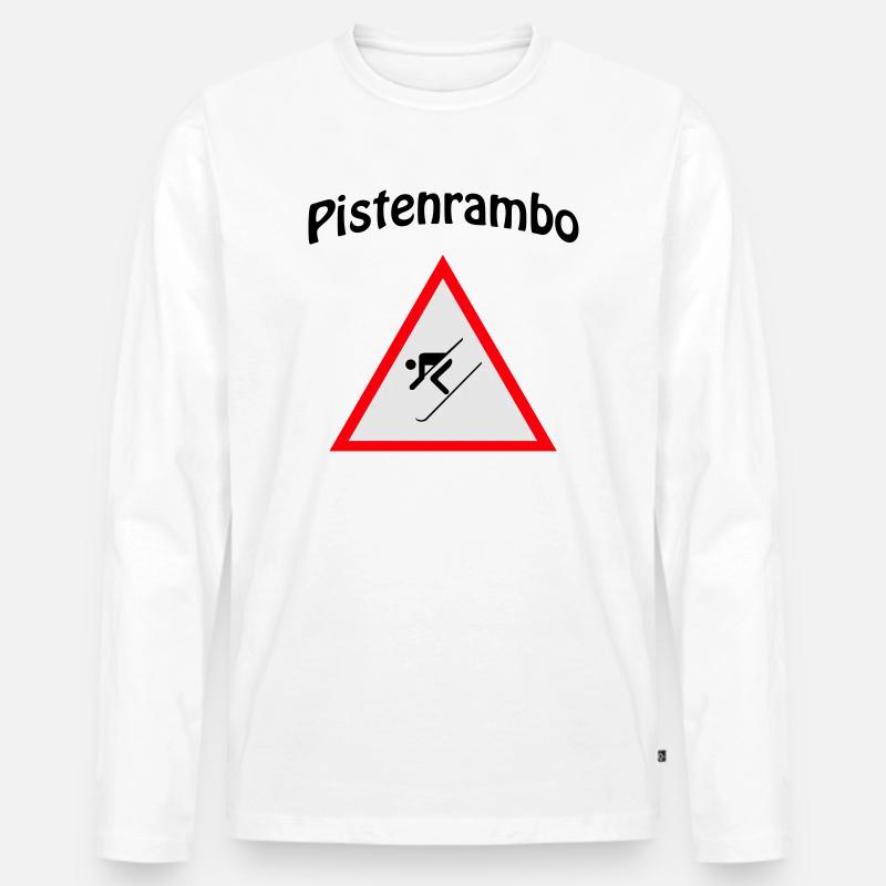 Pistenrambo - Männer Premium Bio Langarmshirt - Weiß