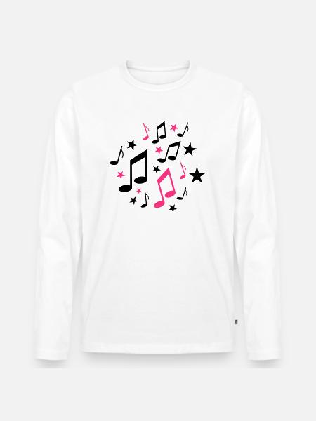 notes - Men's Premium Organic Long Sleeve Shirt - white