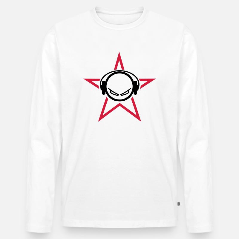 DJ - Männer Premium Bio Langarmshirt - Weiß