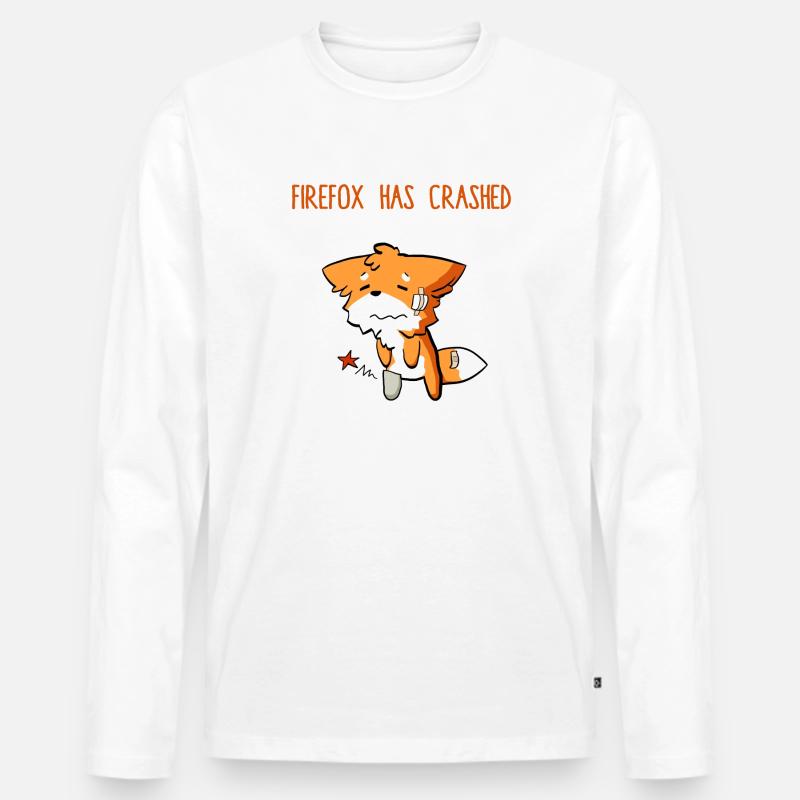 Firefox has crashed funny - Männer Premium Bio Langarmshirt - Weiß