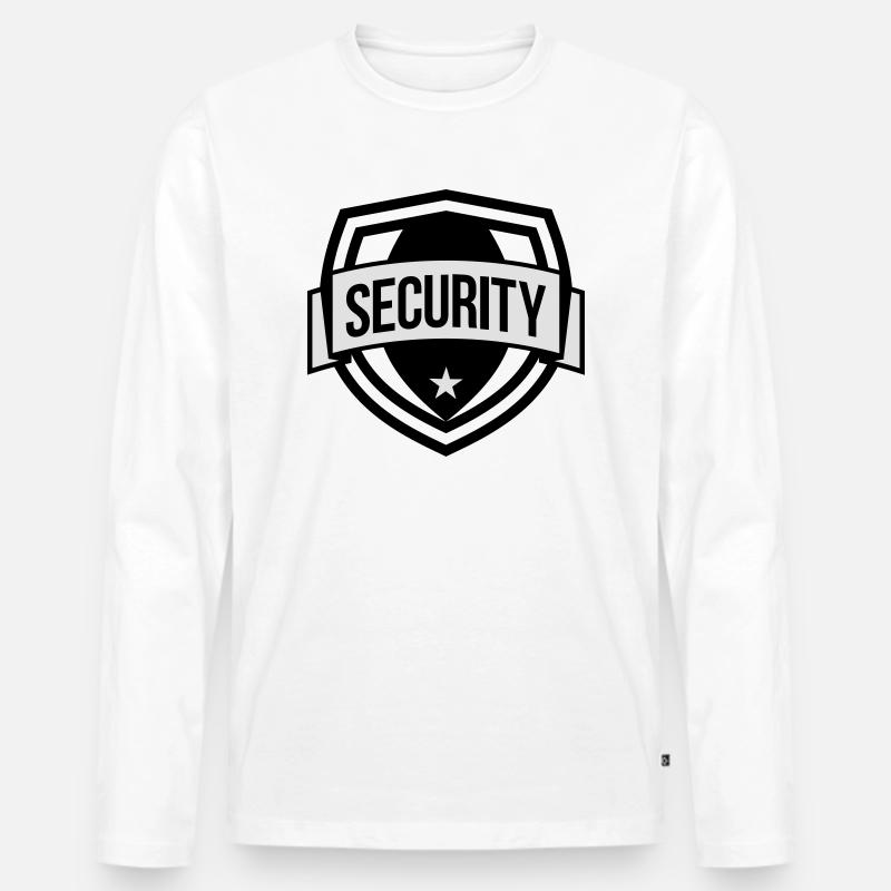 Security - Männer Premium Bio Langarmshirt - Weiß