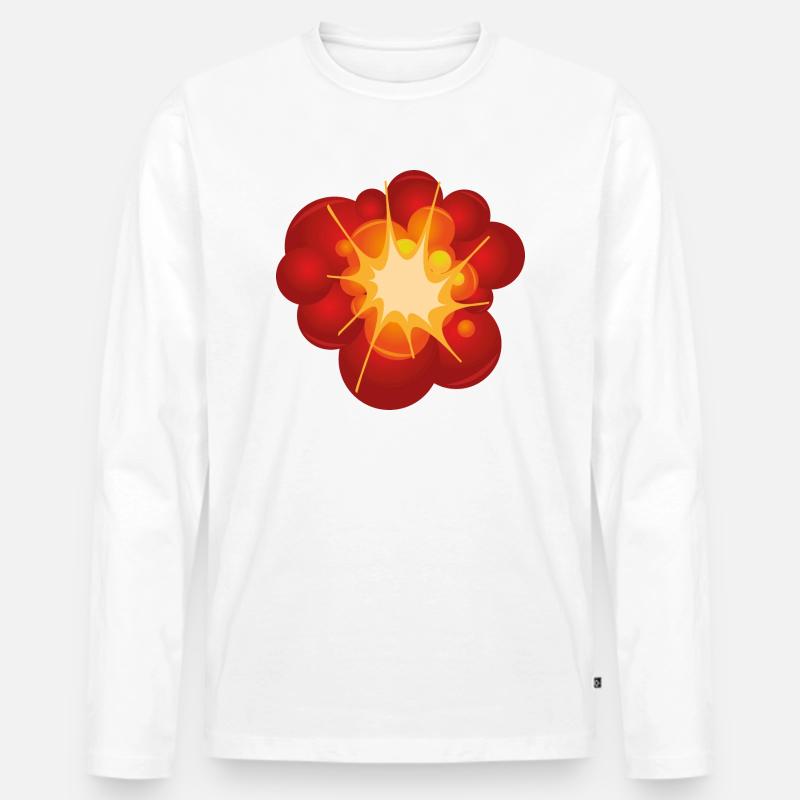 Explosion - Männer Premium Bio Langarmshirt - Weiß