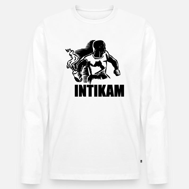 INTIKAM / RACHE - Männer Premium Bio Langarmshirt - Weiß