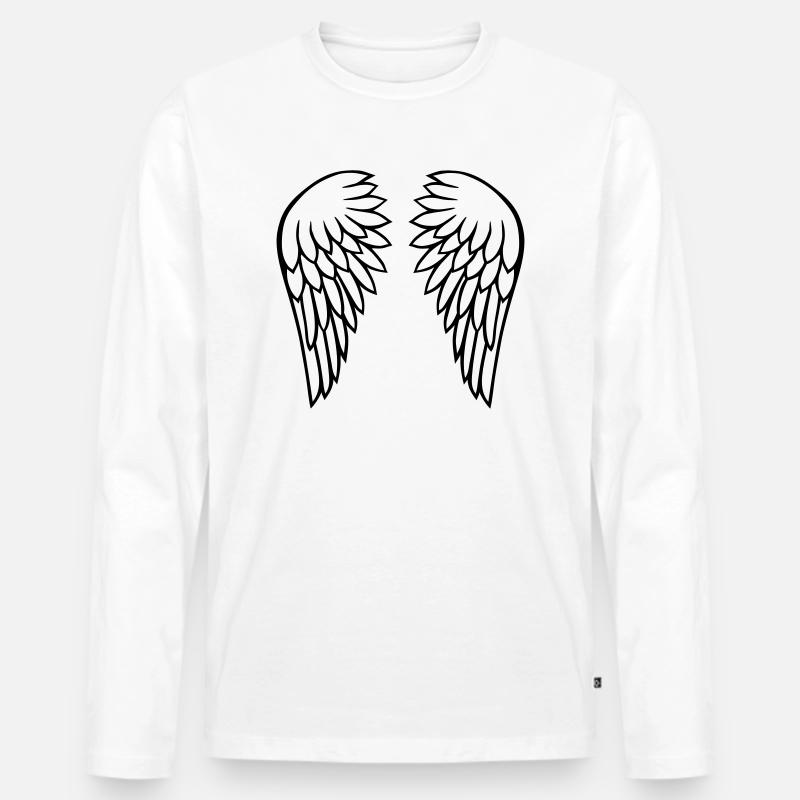 Flügel - Männer Premium Bio Langarmshirt - Weiß