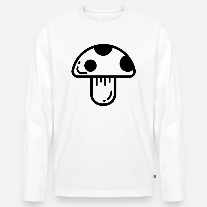 Pilz Icon - Männer Premium Bio Langarmshirt - Weiß