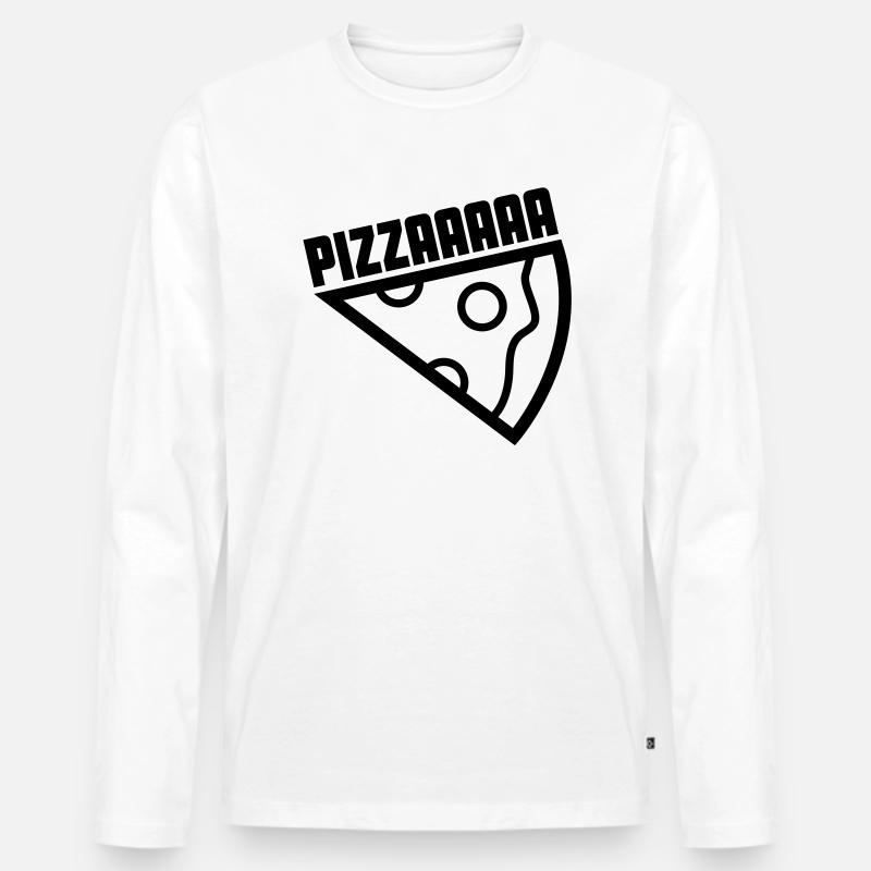 pizzaaaa - Männer Premium Bio Langarmshirt - Weiß