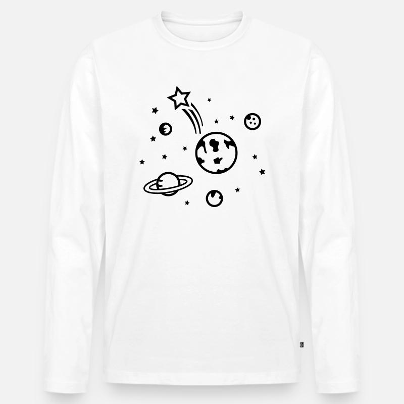 universe - Männer Premium Bio Langarmshirt - Weiß
