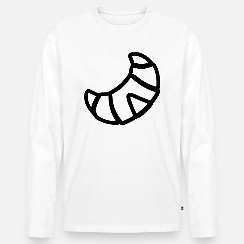 Croissant - Männer Premium Bio Langarmshirt - Weiß