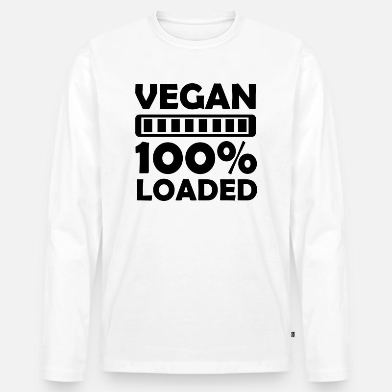 vegan - Männer Premium Bio Langarmshirt - Weiß